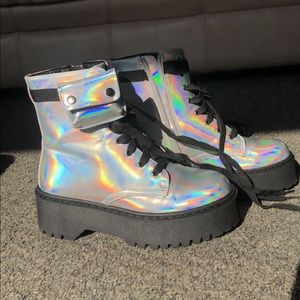 Holographic doc style boots!